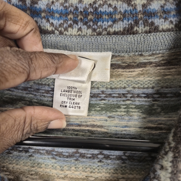 Vintage Talbots 100% Lambswool Fair Isle Toggle-Closure Cardigan Jacket  S - Picture 6 of 9